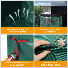 Fiudiry collapsible yard bag folded flat for storage