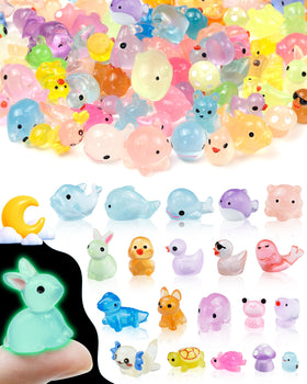 Fiveizero bulk glow mini resin animals for dollhouses and party favors.