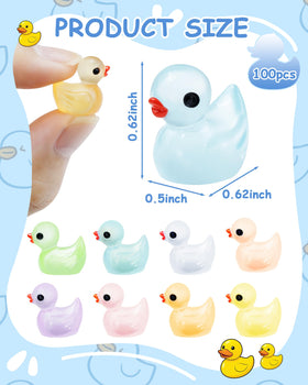 FIVEIZERO luminous resin ducks in eight colors for dollhouses.