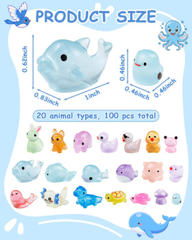 Fiveizero resin mini-figurines in 20 styles glow in the dark.