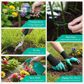 FiveJoy claw gloves protect hands during planting and weeding.