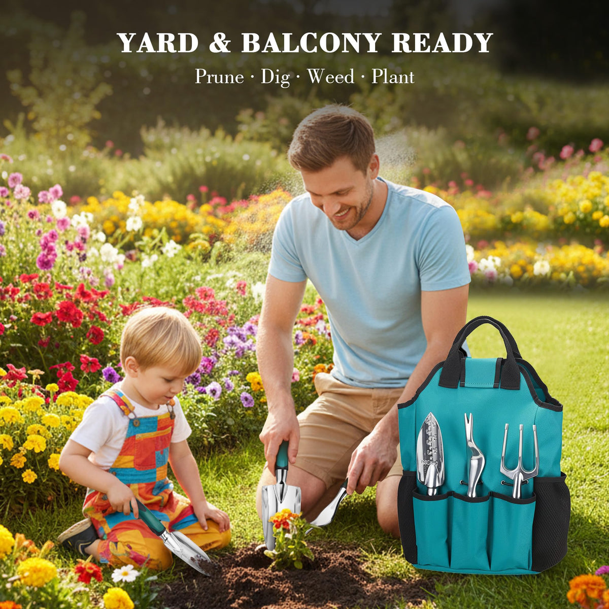 FiveJoy ergonomic-handles garden tools deliver comfortable grip during tasks.