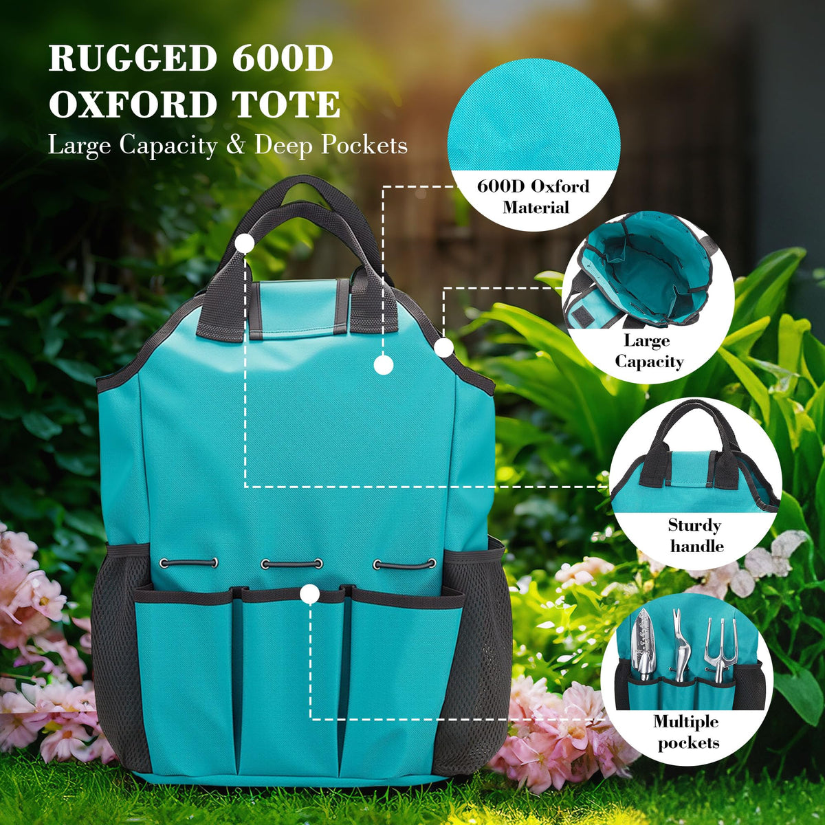 FiveJoy 100-ft rope and handheld sprayer boost garden tasks.