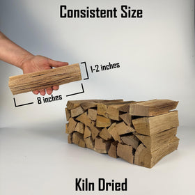 FiveOaks Cherry Mini Split 8in kiln-dried wood pack emphasizing low moisture and quality