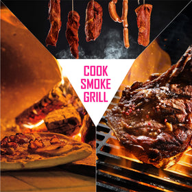 Outdoor grilling session with FiveOaks Mini Split wood in action