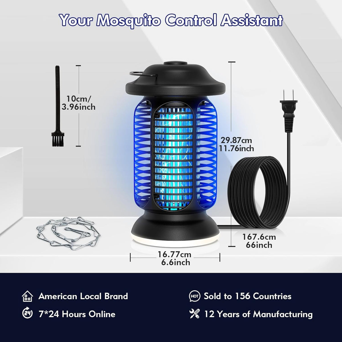 Close-up of Fiveye Bug Zapper high-voltage grid for quick insect contact