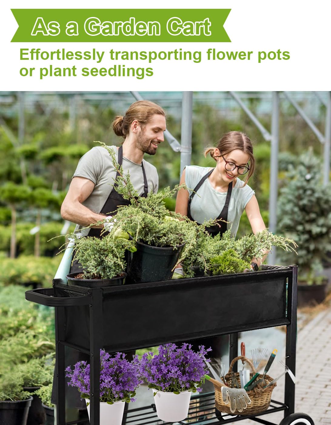 Fiwithy raised garden bed with legs, side view showing stable frame design.