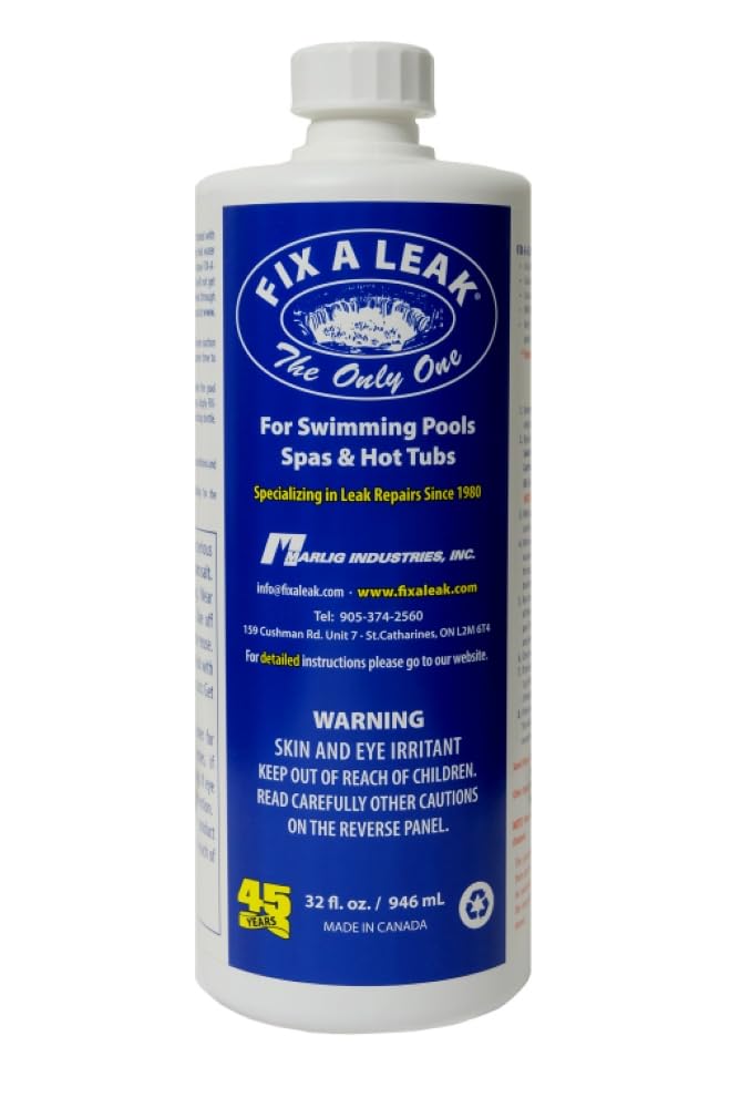 Fix-A-Leak bottle pour shows easy start to sealing pool leaks