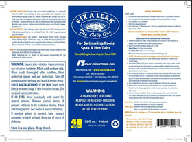 Fix-A-Leak seal action seals holes up to one-eighth inch