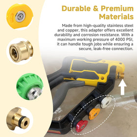 FixBear snap-on quick-connect system allows fast nozzle changes.