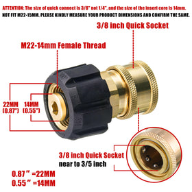 FIXFANS M22-14mm to 3/8 socket adapter enables fast connections