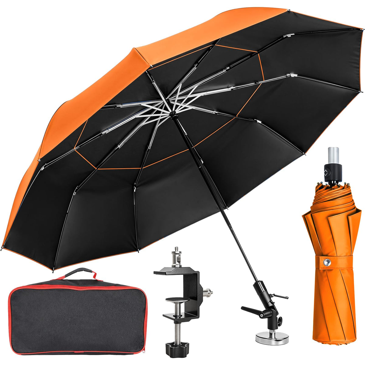 FixOasis 60inch umbrella frame with rust-resistant materials for windy outdoor use