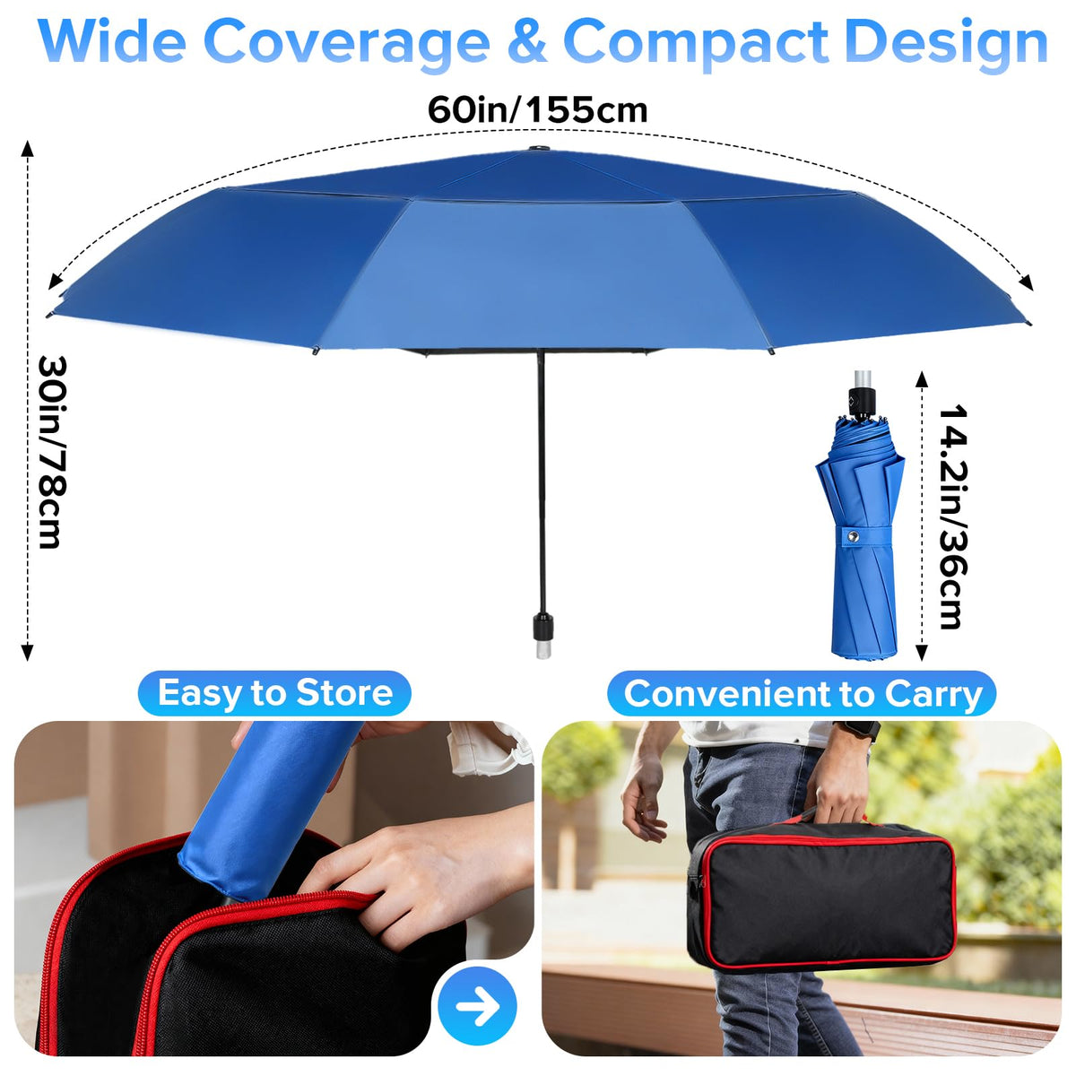 FixOasis folded design fits compact storage in a carry bag.