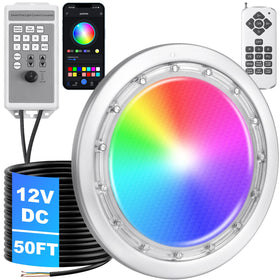 FixOasis LED pool light installation showing integrated design and 10-inch fit