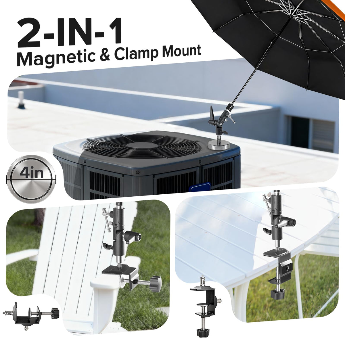 FixOasis magnetic-base attachment offers stable shade on metal surfaces