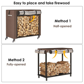 Fixwal outdoor storage cover protects racks in seasonal weather.