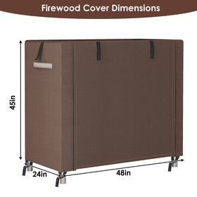 Fixwal firewood cover with reflective strips improves nighttime visibility.