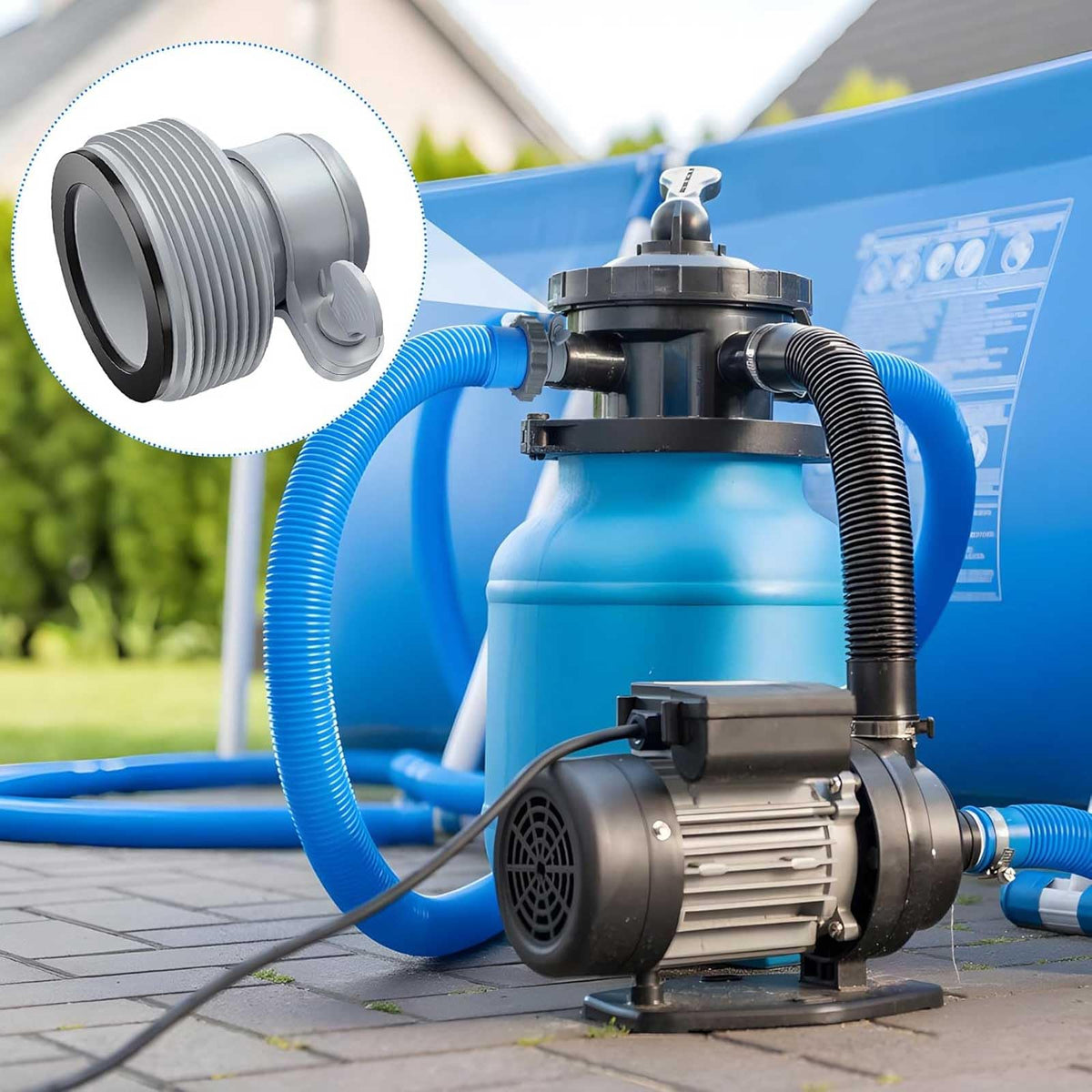 FizzCove adapter in use shows easy 4-pack replacement kit.