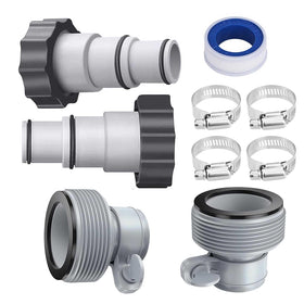 FizzCove Type A adapter connects to 2 3/8 inch male thread for secure pool hose fit.