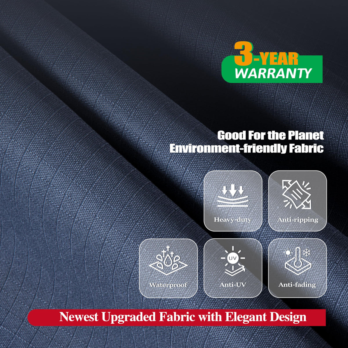 F&J Outdoors drawstring-hem keeps the cover snug on chairs.