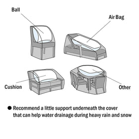 F&J Outdoors versatile cover protects patio sets and loungers.