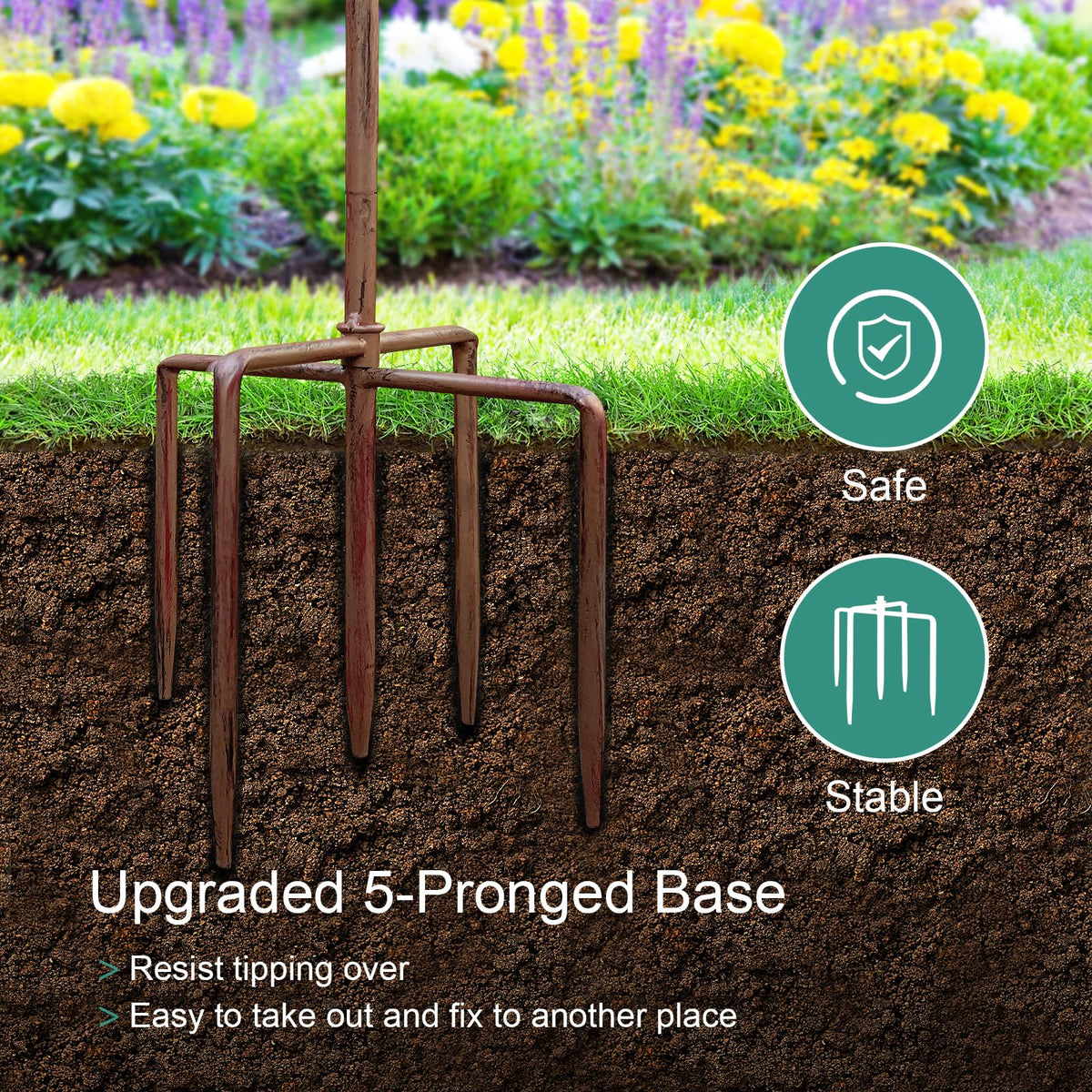 FJJYGYP rust-resistant coating helps endure rain and sun exposure.