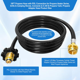 FJXBYWM F273704 long hose in use camping and tailgating for flexible placement.