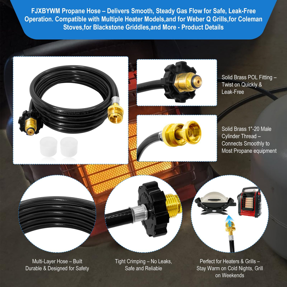 FJXBYWM F273704 multi-layer hose construction resists abrasion and weather.