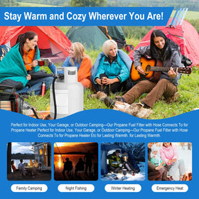 FJXBYWM F273704 outdoor compatibility with heaters and grills for versatile use.