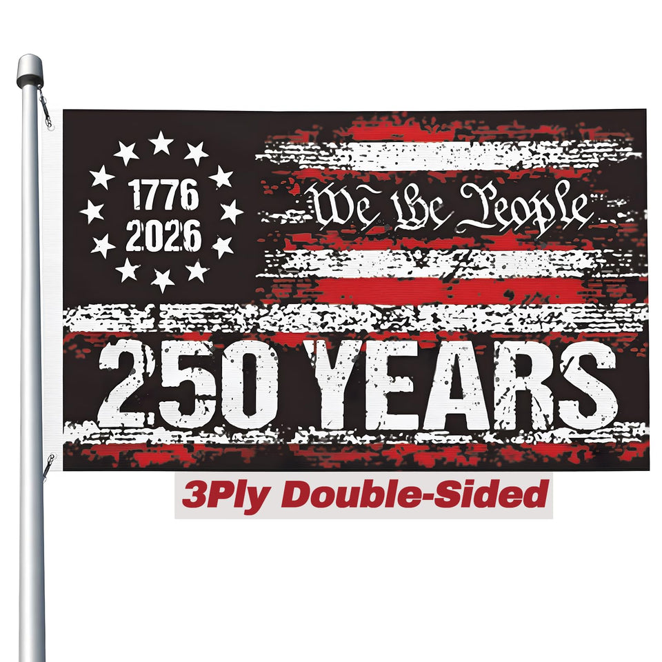 FKCQRJW 250th anniversary flag front view with fade-resistant print for outdoor display