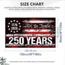FKCQRJW usa flag 3x5 3-layer print close-up shows identical sides