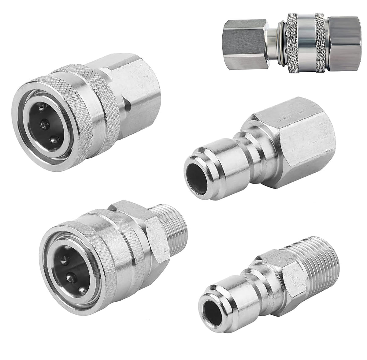 FKKWUOT 3/8 quick connect fittings with ball-lock action enable fast nozzle changes.
