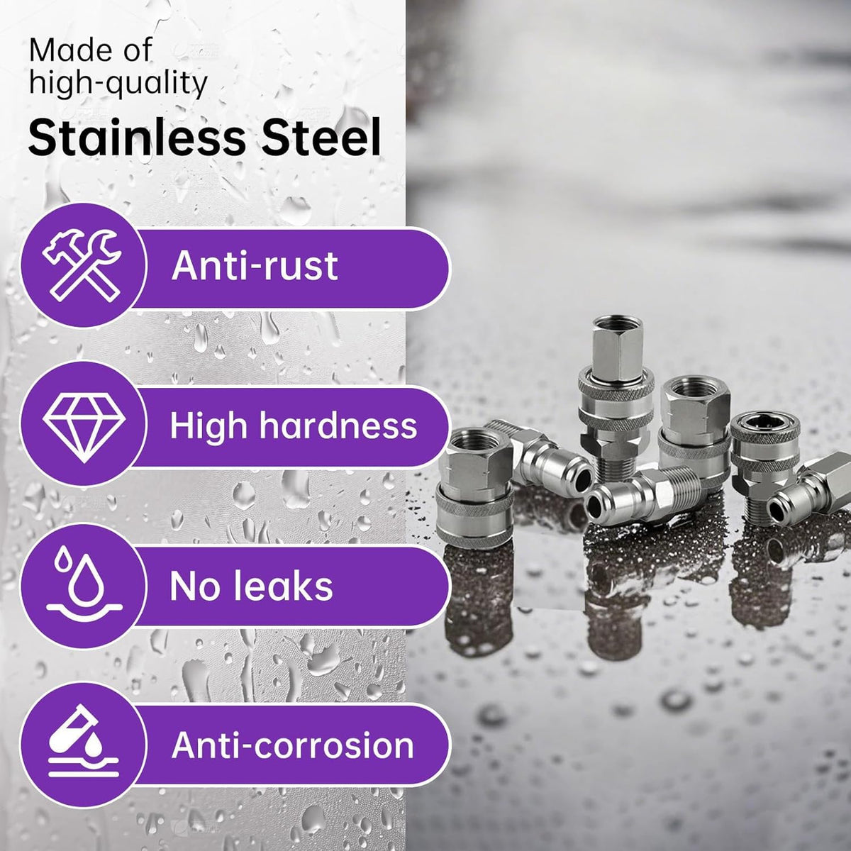 FKKWUOT high-pressure adapters withstand up to 5000 PSI for demanding cleanings.