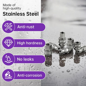 FKKWUOT high-pressure adapters withstand up to 5000 PSI for demanding cleanings.