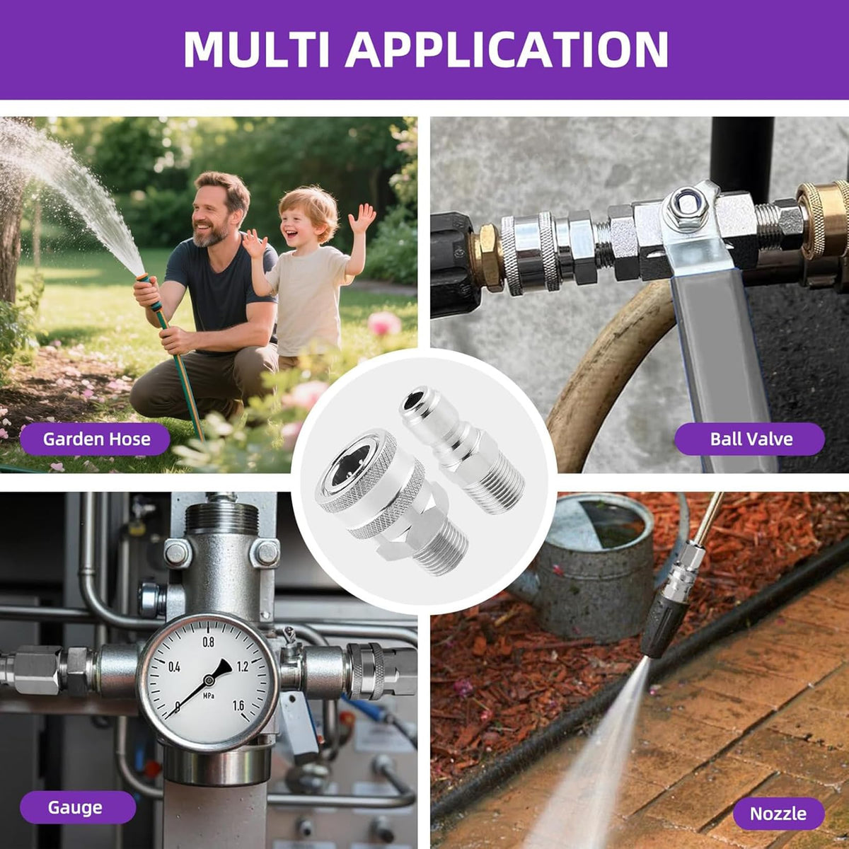 FKKWUOT universal NPT adapters fit a wide range of spray wands.