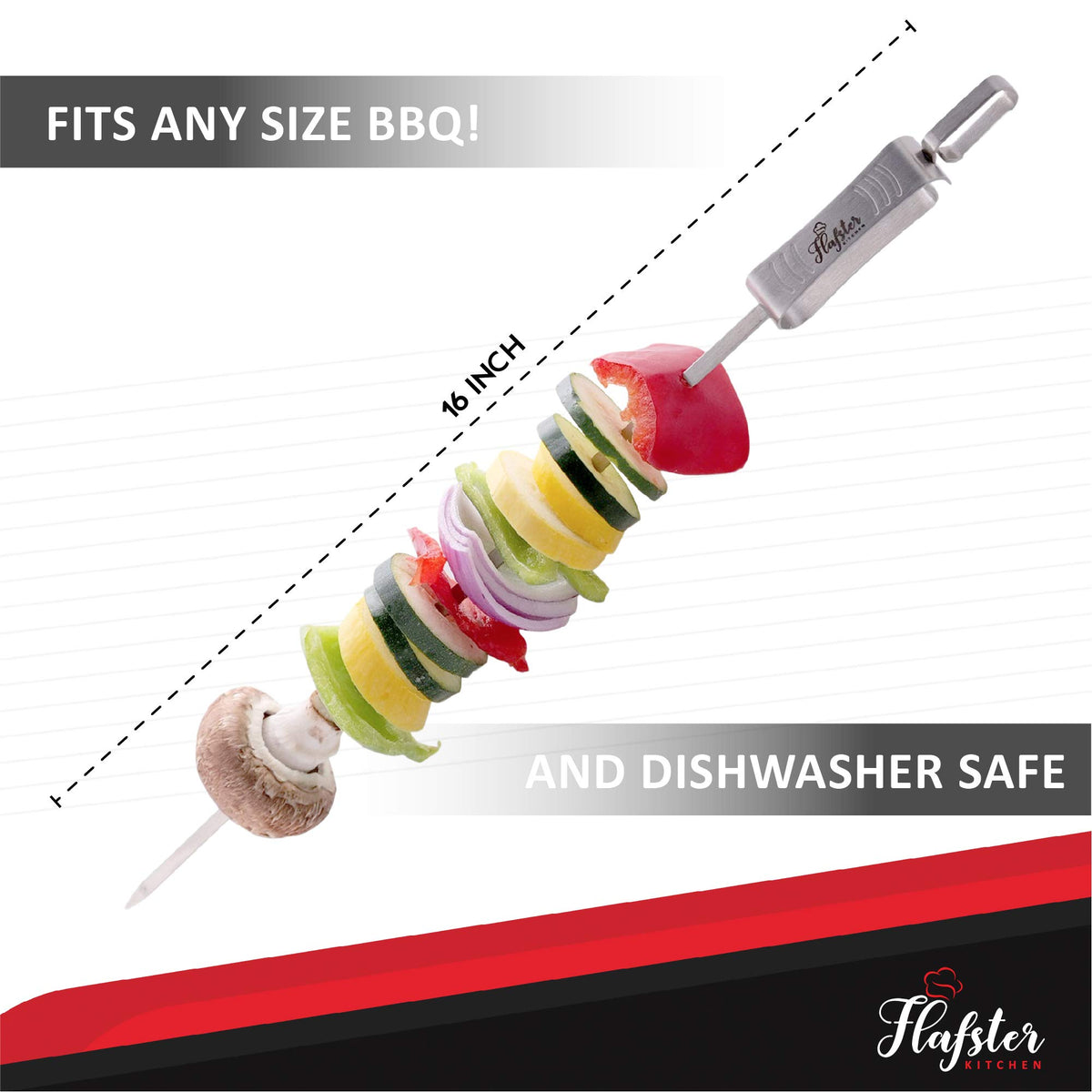 FLAFSTER KITCHEN dishwasher-safe kebab skewers for quick cleanup