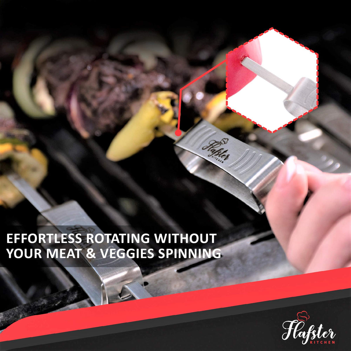 FLAFSTER KITCHEN push bar eases loading and nudging on the grill