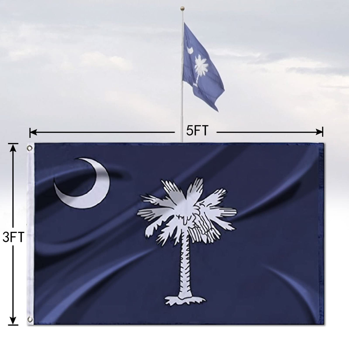 FLAGBURG South Carolina flag with double-stitched edges resisting wear