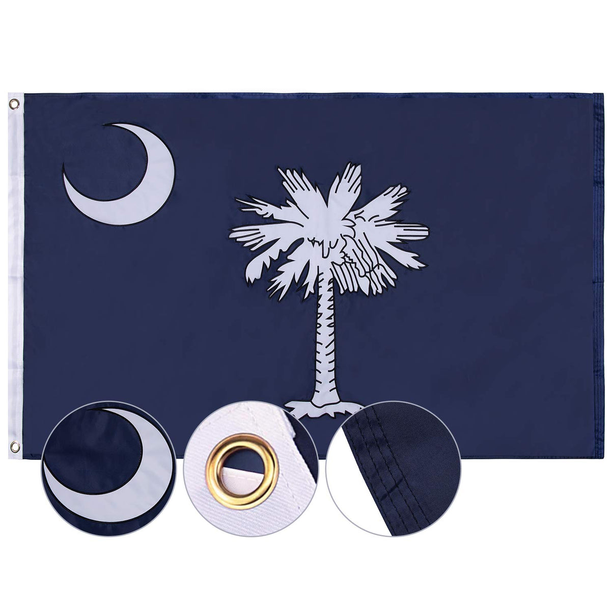 FLAGBURG South Carolina flag with embroidered palm tree for lasting pride outdoors