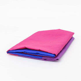 Flaglink bisexual flag close-up color details highlighting vivid rainbow hues.
