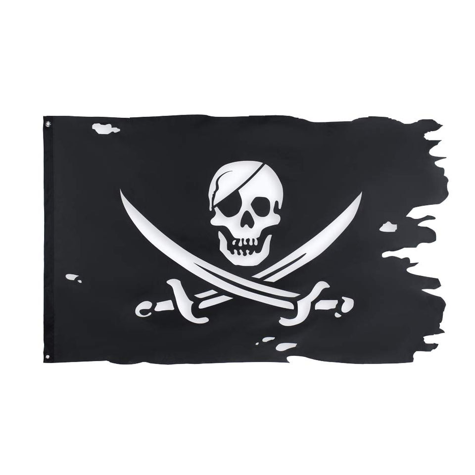 Flaglink Jack Rackham banner for outdoor pirate-themed decor with UV resistance