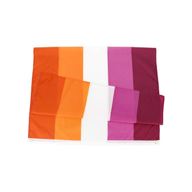 Flaglink Les Pride Flag 3x5ft double-stitching-edges highlights lasting quality.