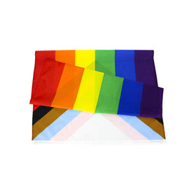 FlagLink Progress Pride Flag shows durable stitching for long-lasting outdoor display