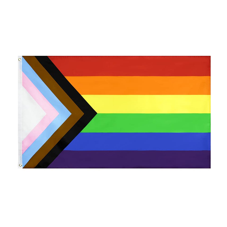 FlagLink Progress Pride Flag 3x5ft outdoors with vivid colors for events