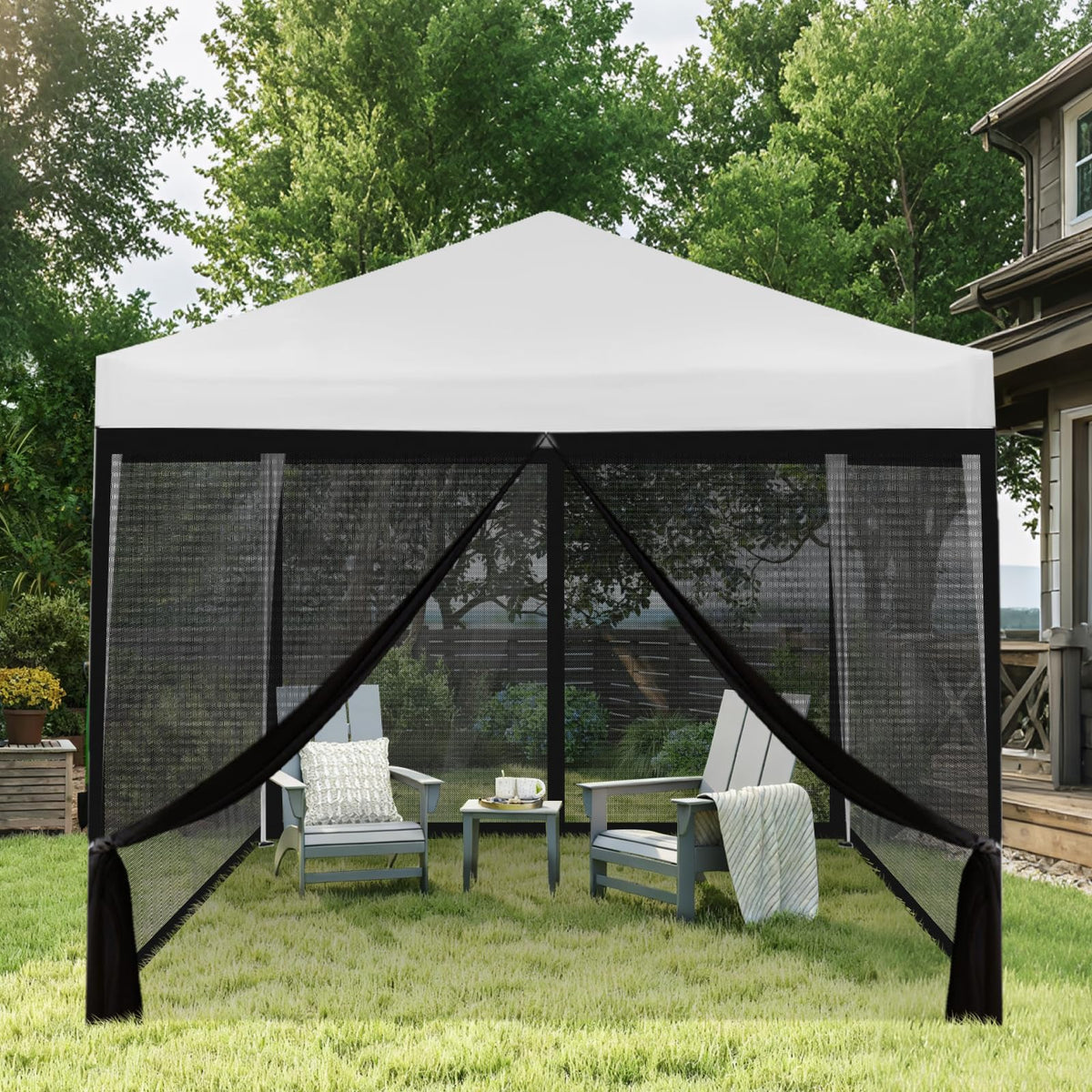 Black FLAGLY netting blends with spaces while preserving visibility