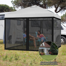 Flagly outdoor netting suits camping, backyard gatherings, and patio meals