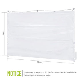Flagly canopy sidewall top strap ensures stable fit against wind.