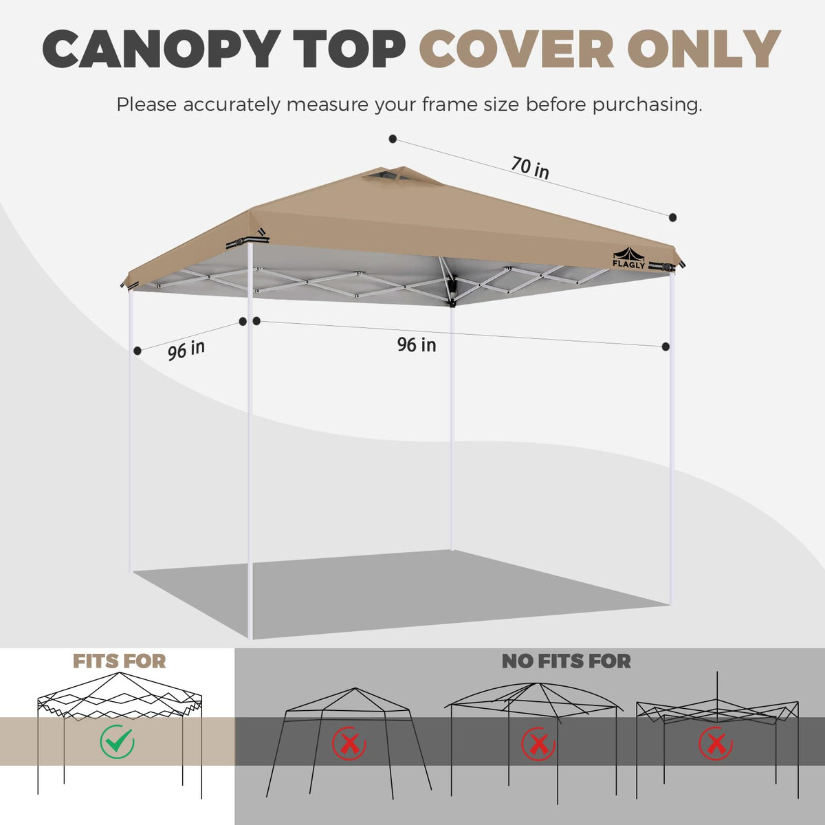 Flagly canopy top with silver coating reflects sun to keep interiors cooler.