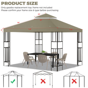 Close-up of FLAGLY double-tier canopy top showing reinforced stitching for long-lasting outdoor use.
