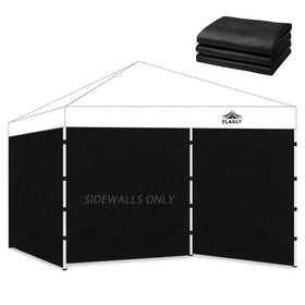 FLAGLY Instant Canopy Sidewall black 86x120 panel for weather protection at outdoor events.